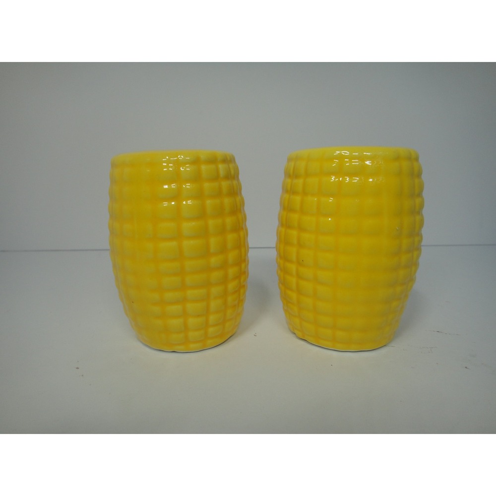 Vintage Style Yellow Corn on the Cob Ceramic Salt and Pepper Shakers Set of 2